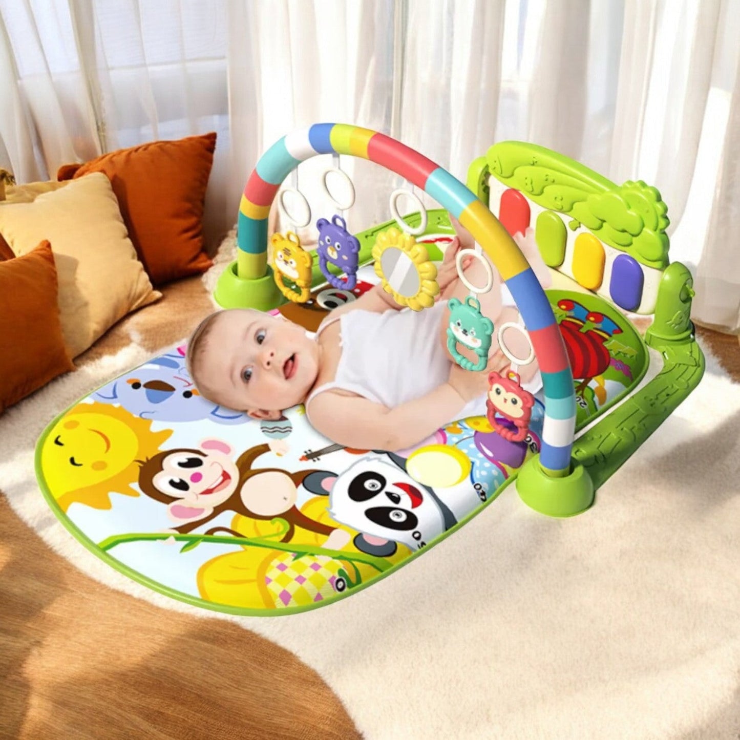 Tapis d’Éveil - KiddoMat™ - Forêt Enchantée Verte - Jardin de bébé